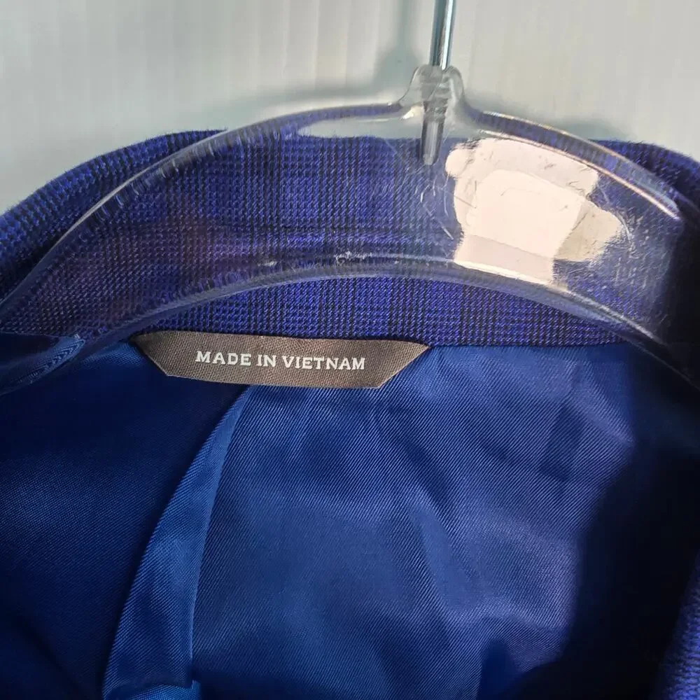 Oak Hill Mens Blue Check Blazer 2 Button Sport Coat Size 52 Regular